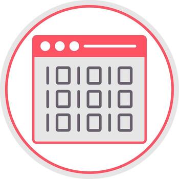 binario plano circulo icono vector