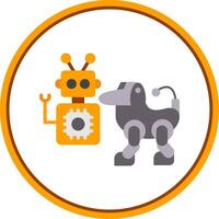 Robot Flat Circle Icon vector