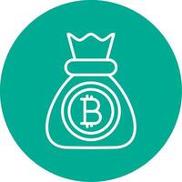Bitcoin Multi Color Circle Icon vector