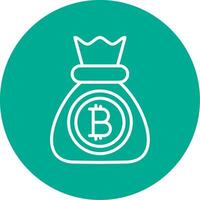 bitcoin multi color circulo icono vector