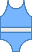 Swimsuit Line Filled Blue Icon vector