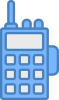 Walkie Talkie Line Filled Blue Icon vector