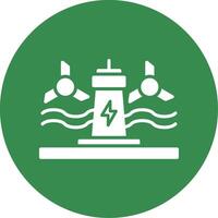 Tidal Power Multi Color Circle Icon vector