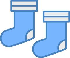 Socks Line Filled Blue Icon vector