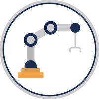 Mechanical Arm Flat Circle Icon vector