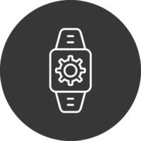 reloj inteligente línea invertido icono diseño vector