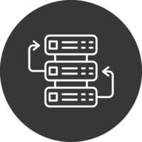 servidores línea invertido icono diseño vector