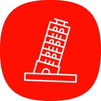 Pisa Tower Line Curve Icon Design vector