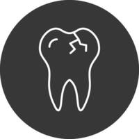 Broken Tooth Line Inverted Icon Design vector