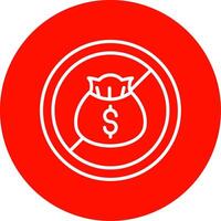 No Money Multi Color Circle Icon vector