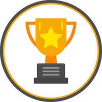 Trophy Flat Circle Icon vector