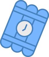 Bomb Line Filled Blue Icon vector