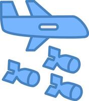 Bomber Line Filled Blue Icon vector