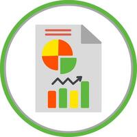 analítica plano circulo icono vector