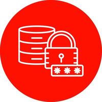 Secured Database Multi Color Circle Icon vector