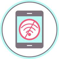 No Internet Flat Circle Icon vector