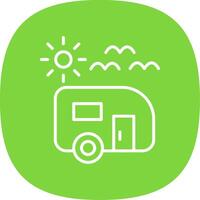 Trailer park Line Curve Icon Design vector