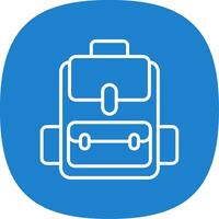 Backpack Line Curve Icon Design vector