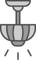 Lamp Line Filled Greyscale Icon Design vector