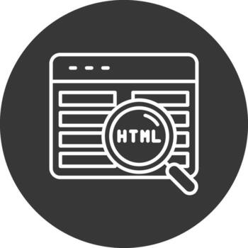 Code Review Line Inverted Icon Design vector