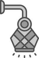 Lamp Line Filled Greyscale Icon Design vector