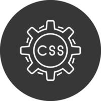 css codificación línea invertido icono diseño vector