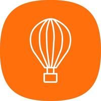 Hot Air Balloon Line Curve Icon Design vector