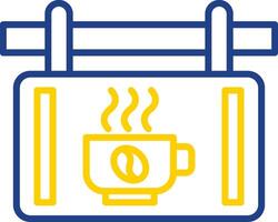 café señalización línea dos color icono diseño vector