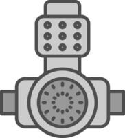 Head Light Line Filled Greyscale Icon Design vector