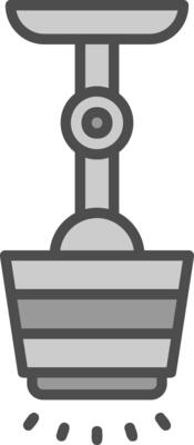 Lamp Line Filled Greyscale Icon Design