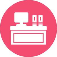 Desk Multi Color Circle Icon vector