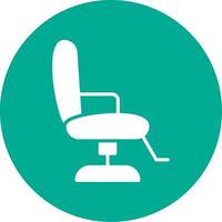 Barber Chair Multi Color Circle Icon vector