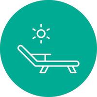 Deck Chair Multi Color Circle Icon vector