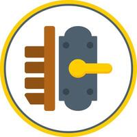 Door Lock Flat Circle Icon vector