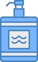 After Shave Line Filled Blue Icon vector