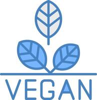 Vegan Line Filled Blue Icon vector