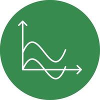 Wave Chart Multi Color Circle Icon vector