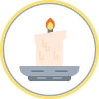 Candle Flat Circle Icon vector