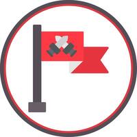 Flag Flat Circle Icon vector
