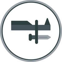 bayoneta plano circulo icono vector