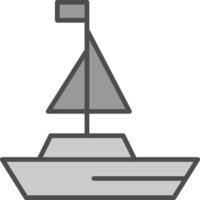 Yatch Line Filled Greyscale Icon Design vector