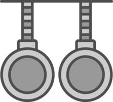 gimnasia línea lleno escala de grises icono diseño vector