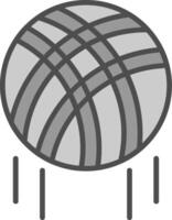 Volleyball Line Filled Greyscale Icon Design vector