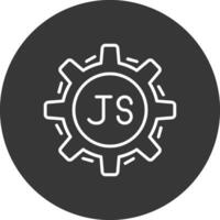 javascript línea invertido icono diseño vector