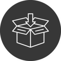 Open Box Line Inverted Icon Design vector