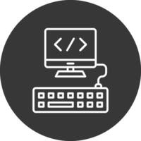 web programación línea invertido icono diseño vector
