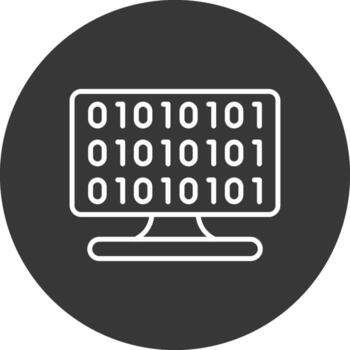 Binary Code Line Inverted Icon Design vector