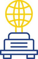 Globe Line Two Colour Icon Design vector