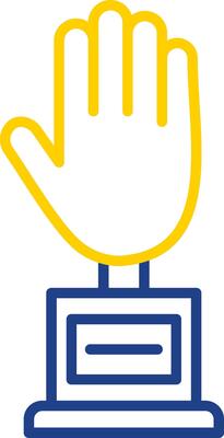 Hand Line Two Colour Icon Design