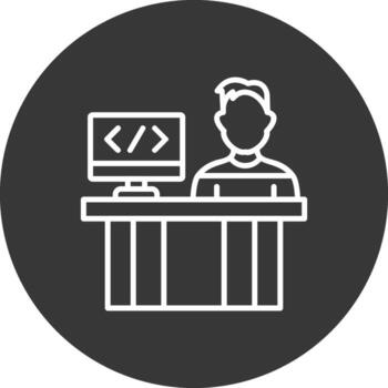 programador línea invertido icono diseño vector